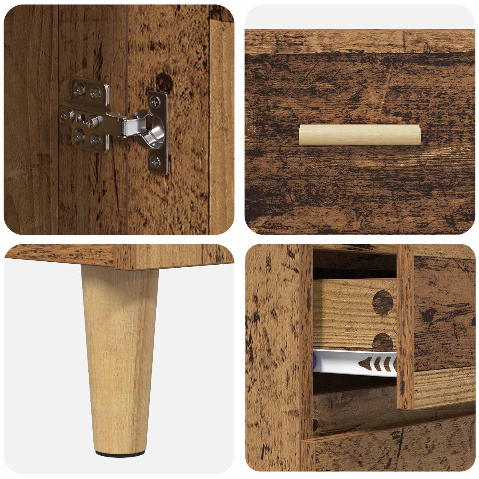 Hoge kast met lade Oud Hout 69,5 x 32,5 x 180 cm Bewerkt hout is nu te koop bij PeponiXL, paradijselijk wonen!