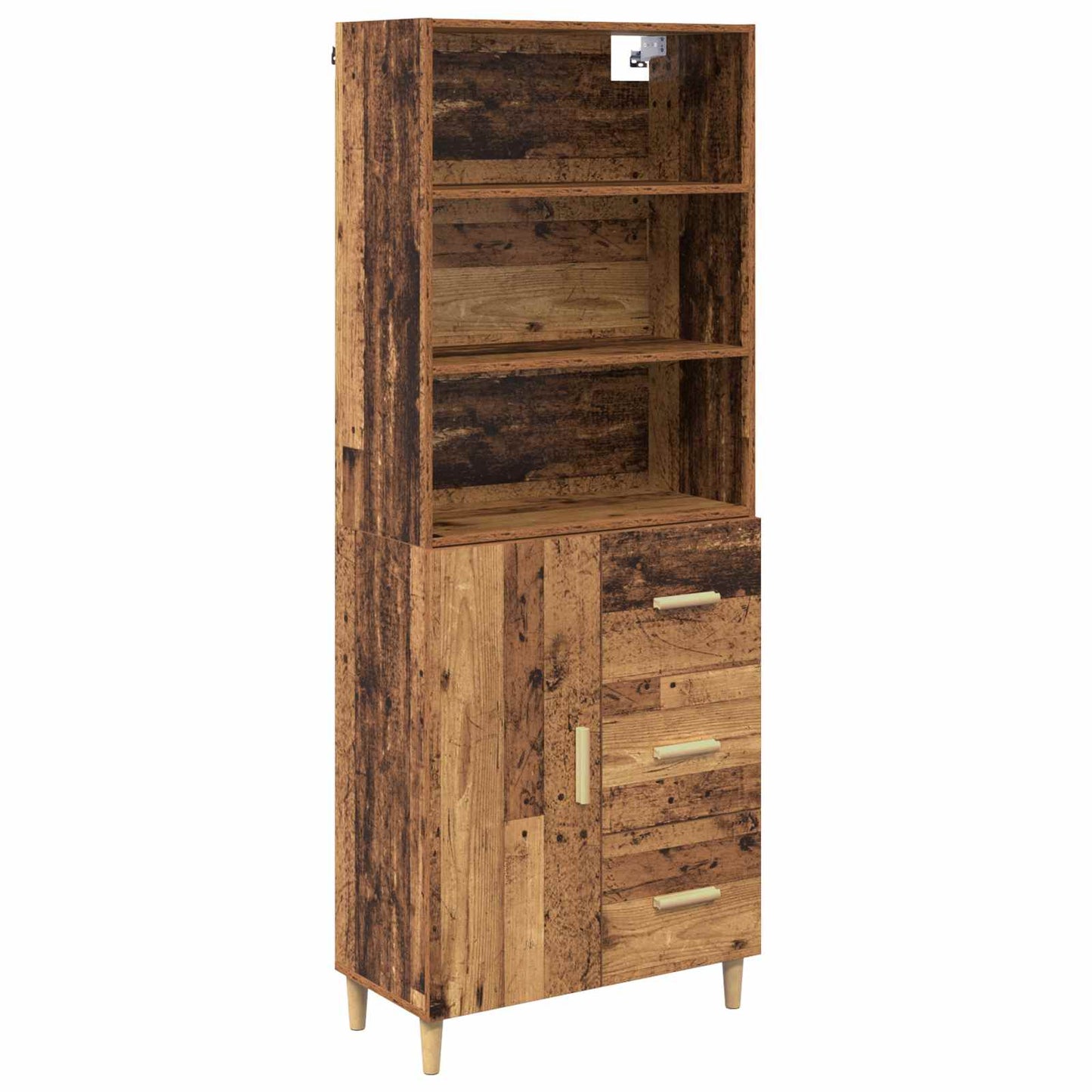 Hoge kast met lade Oud Hout 69,5 x 32,5 x 180 cm Bewerkt hout is nu te koop bij PeponiXL, paradijselijk wonen!