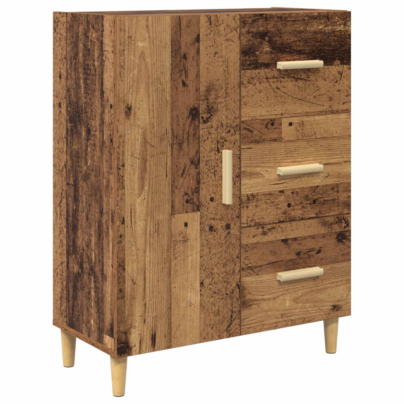 Hoge kast met lade Oud Hout 69,5 x 32,5 x 180 cm Bewerkt hout is nu te koop bij PeponiXL, paradijselijk wonen!