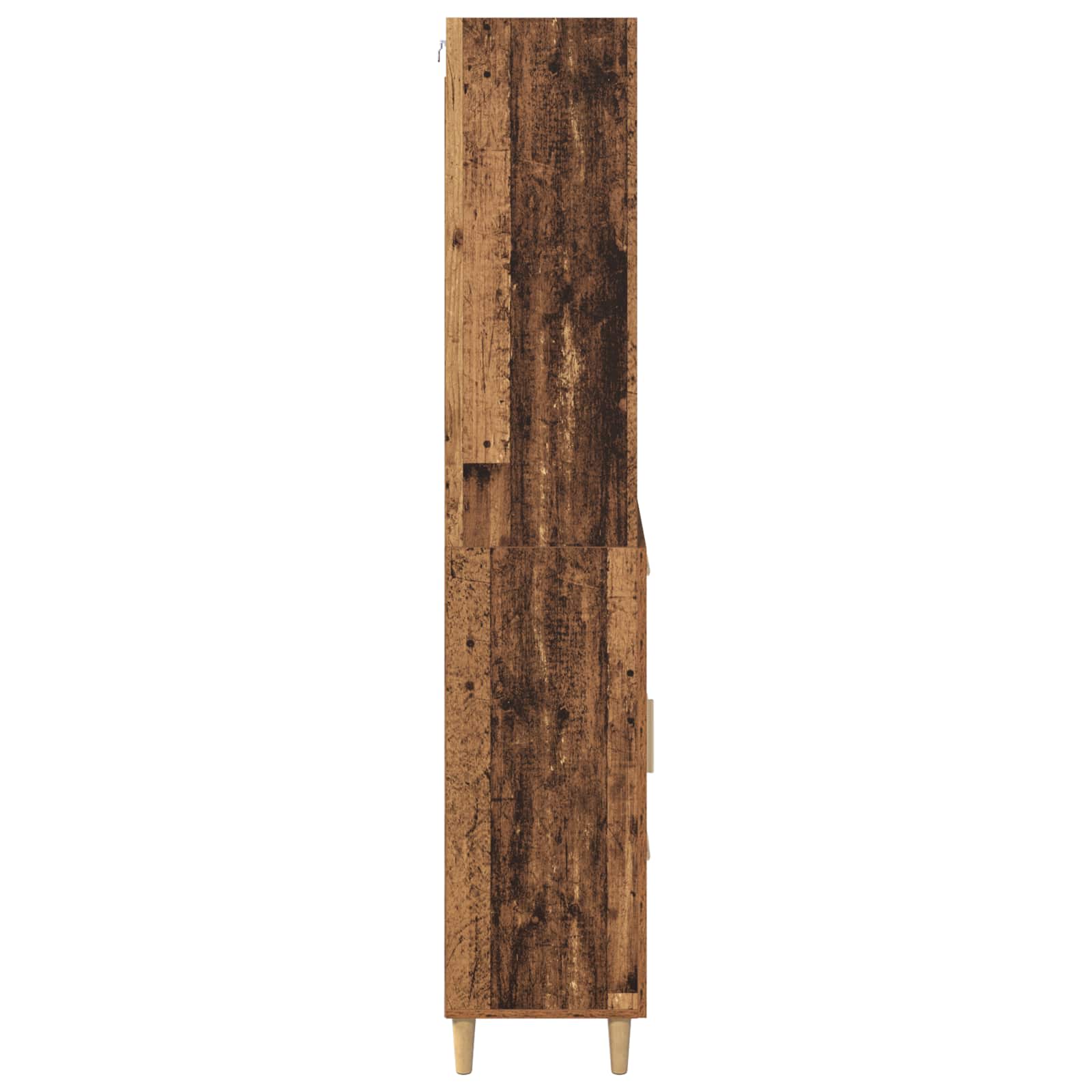 Hoge kast met lade Oud Hout 69,5 x 32,5 x 180 cm Bewerkt hout is nu te koop bij PeponiXL, paradijselijk wonen!