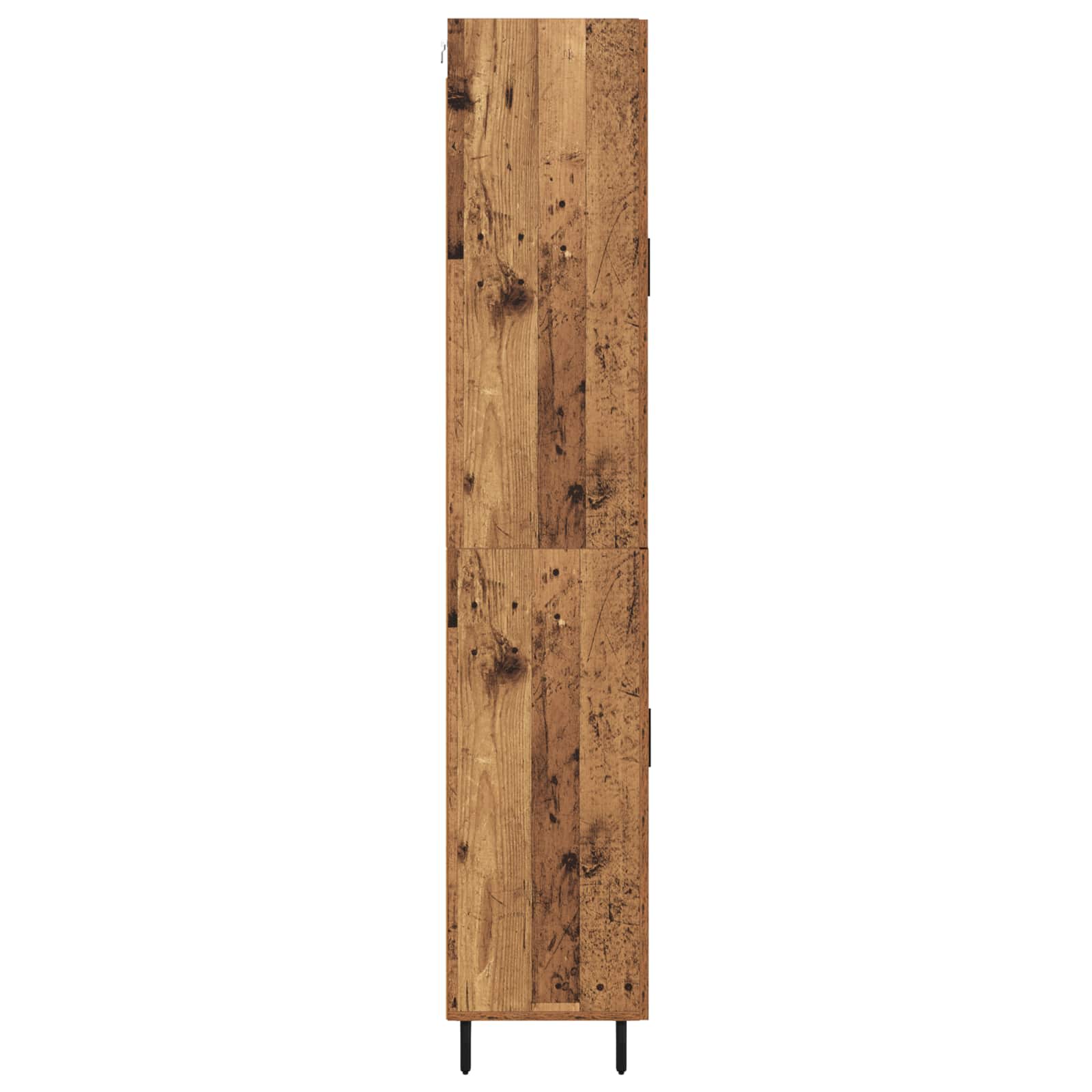 Hoge kast met lade 2 pcs Oudhout Bewerkt hout is nu te koop bij PeponiXL, paradijselijk wonen!