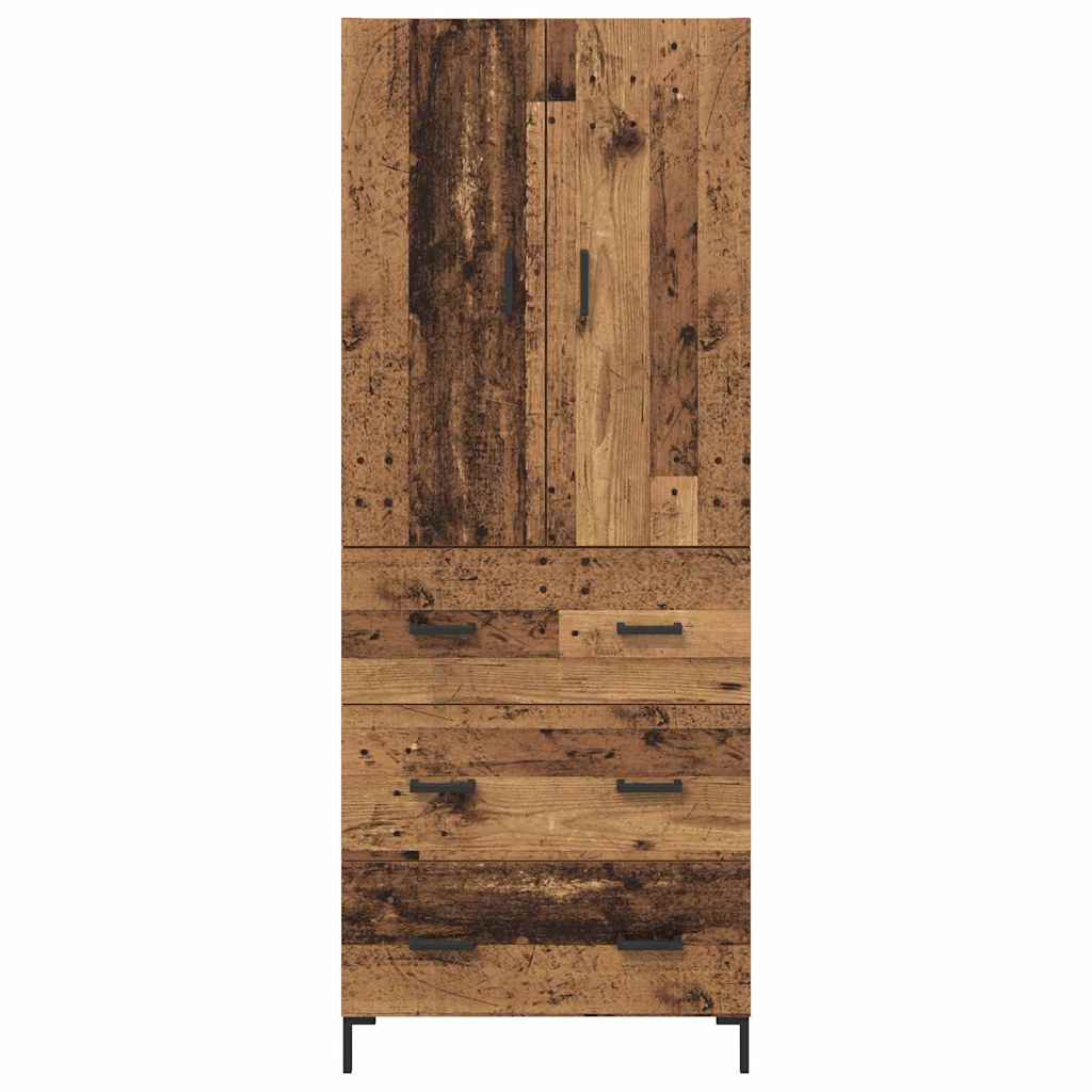 Highboard met lade Oud Hout 69,5 x 34 x 180 cm Bewerkt hout is nu te koop bij PeponiXL, paradijselijk wonen!