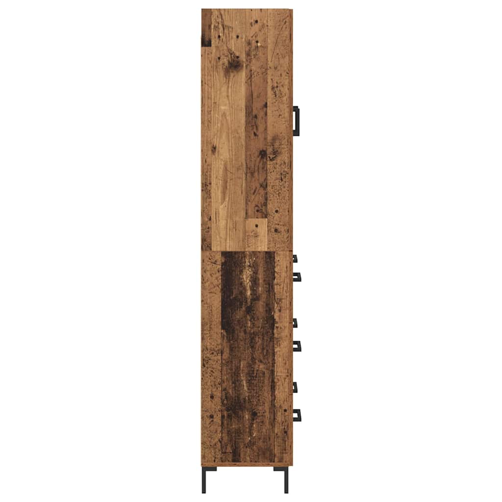 Highboard met lade Oud Hout 69,5 x 34 x 180 cm Bewerkt hout is nu te koop bij PeponiXL, paradijselijk wonen!