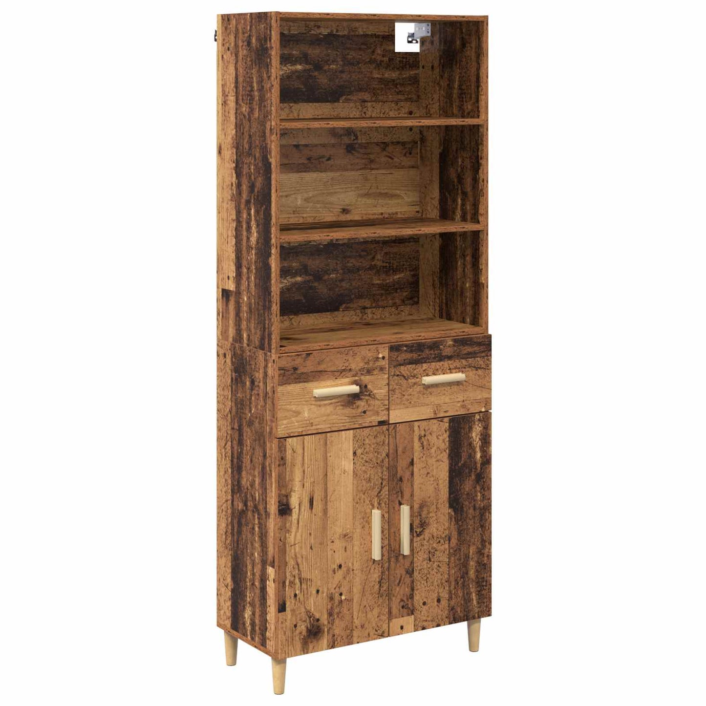Hoge kast met lade Oud Hout 69,5 x 32,5 x 180 cm Bewerkt hout is nu te koop bij PeponiXL, paradijselijk wonen!