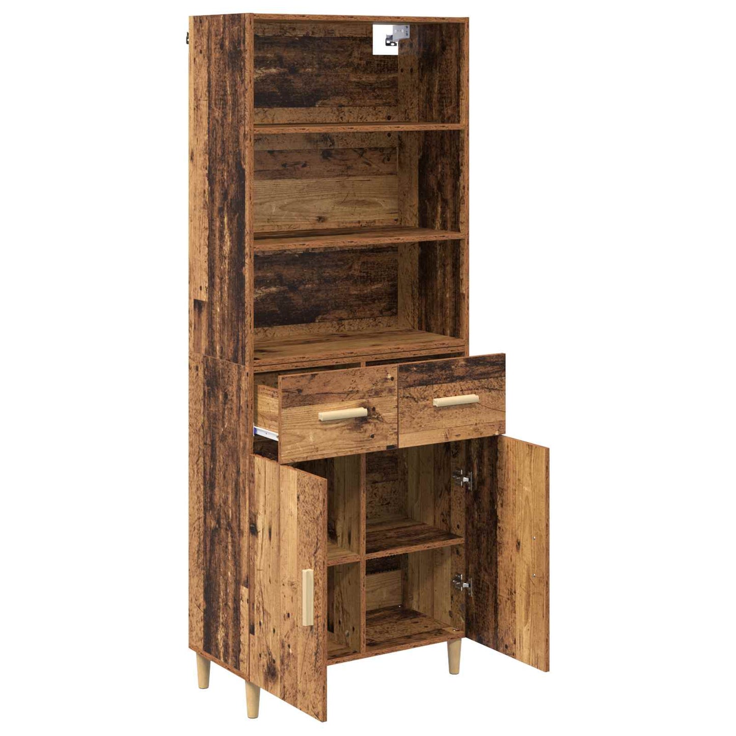 Hoge kast met lade Oud Hout 69,5 x 32,5 x 180 cm Bewerkt hout is nu te koop bij PeponiXL, paradijselijk wonen!