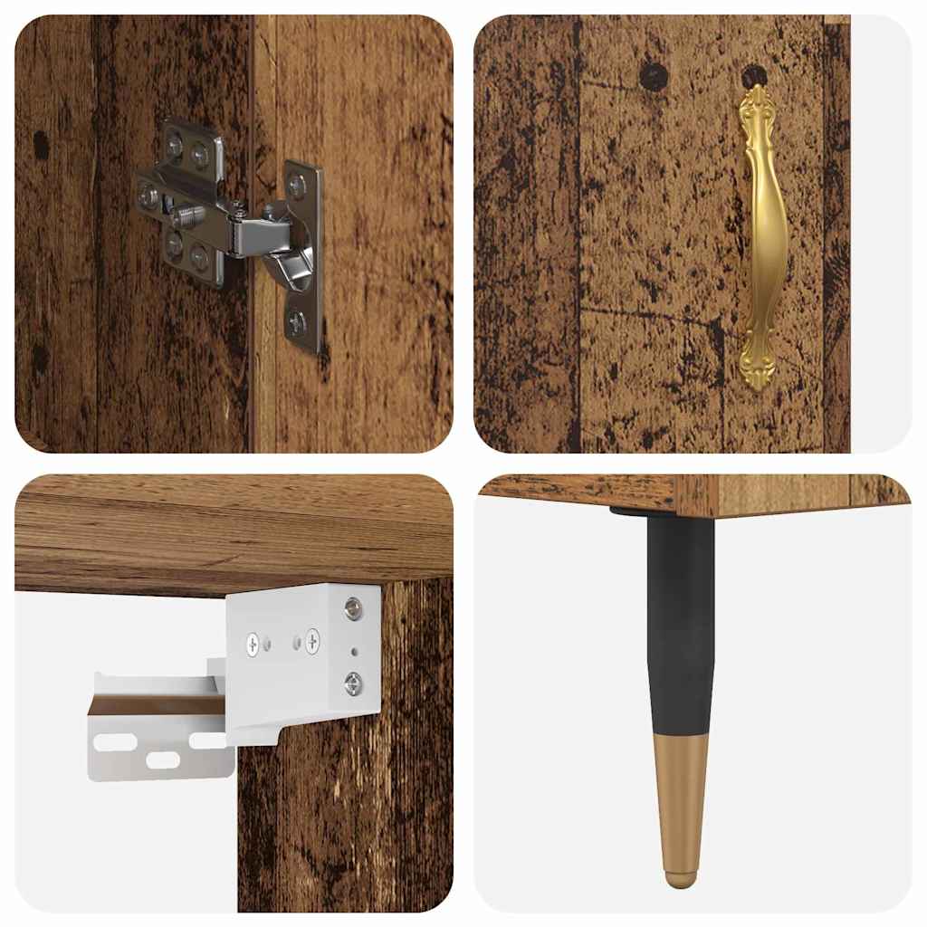 Hoge kast 2 pcs Oudhout Bewerkt hout is nu te koop bij PeponiXL, paradijselijk wonen!