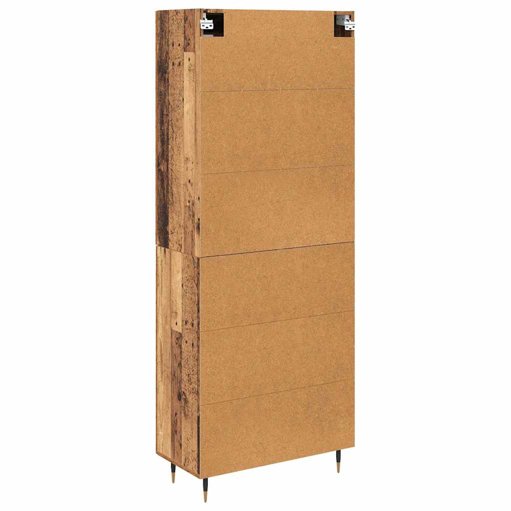 Hoge kast 2 pcs Oudhout Bewerkt hout is nu te koop bij PeponiXL, paradijselijk wonen!