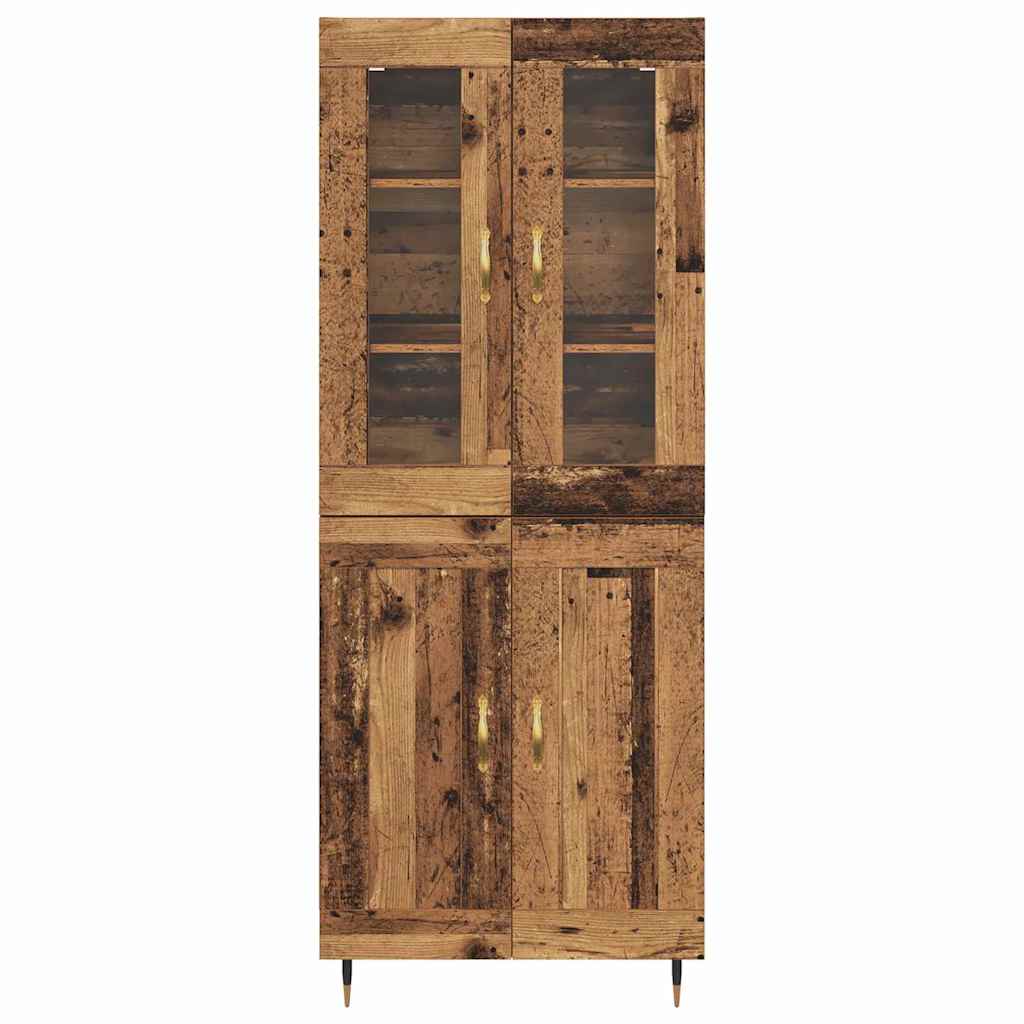 Hoge kast 2 pcs Oudhout Bewerkt hout is nu te koop bij PeponiXL, paradijselijk wonen!