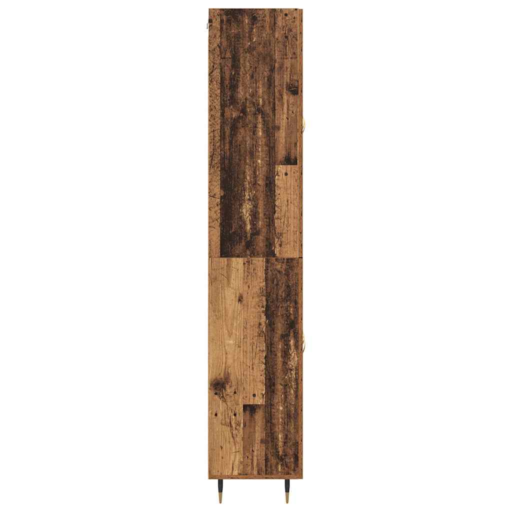 Hoge kast 2 pcs Oudhout Bewerkt hout is nu te koop bij PeponiXL, paradijselijk wonen!