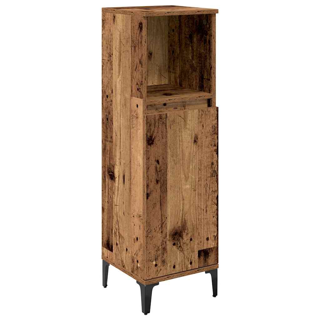 Badkamermeubelset met plank 3 pcs Oud hout Bewerkt hout is nu te koop bij PeponiXL, paradijselijk wonen!