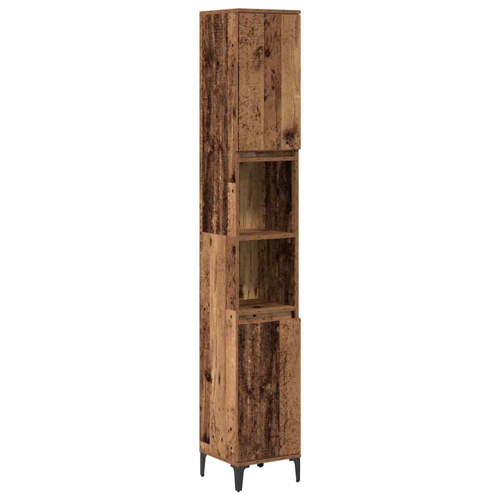 Badkamermeubelset met plank 3 pcs Oud hout Bewerkt hout is nu te koop bij PeponiXL, paradijselijk wonen!