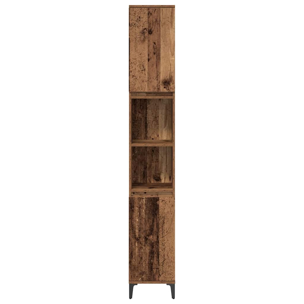 Badkamermeubelset met plank 3 pcs Oud hout Bewerkt hout is nu te koop bij PeponiXL, paradijselijk wonen!