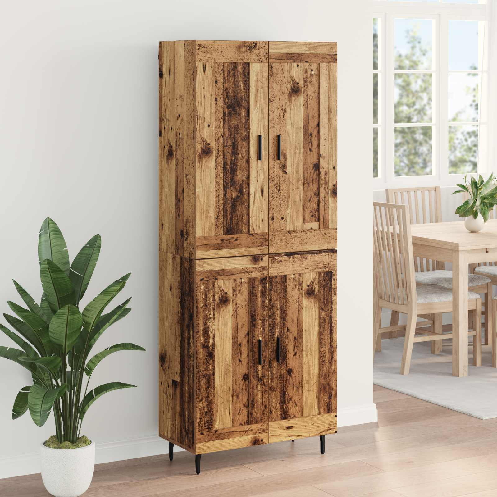 Hoge kast 2 pcs Oud Hout Bewerkt hout is nu te koop bij PeponiXL, paradijselijk wonen!