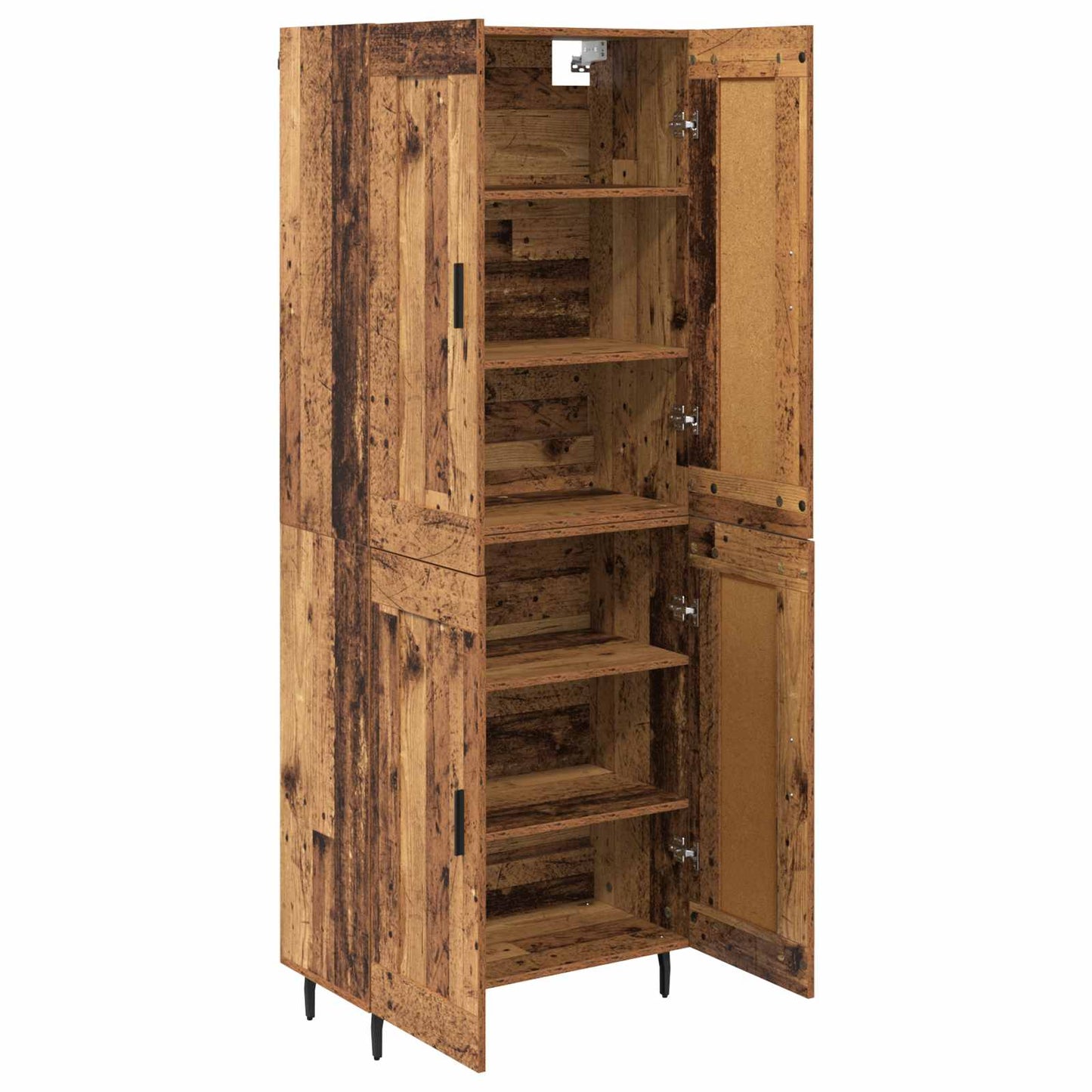 Hoge kast 2 pcs Oud Hout Bewerkt hout is nu te koop bij PeponiXL, paradijselijk wonen!