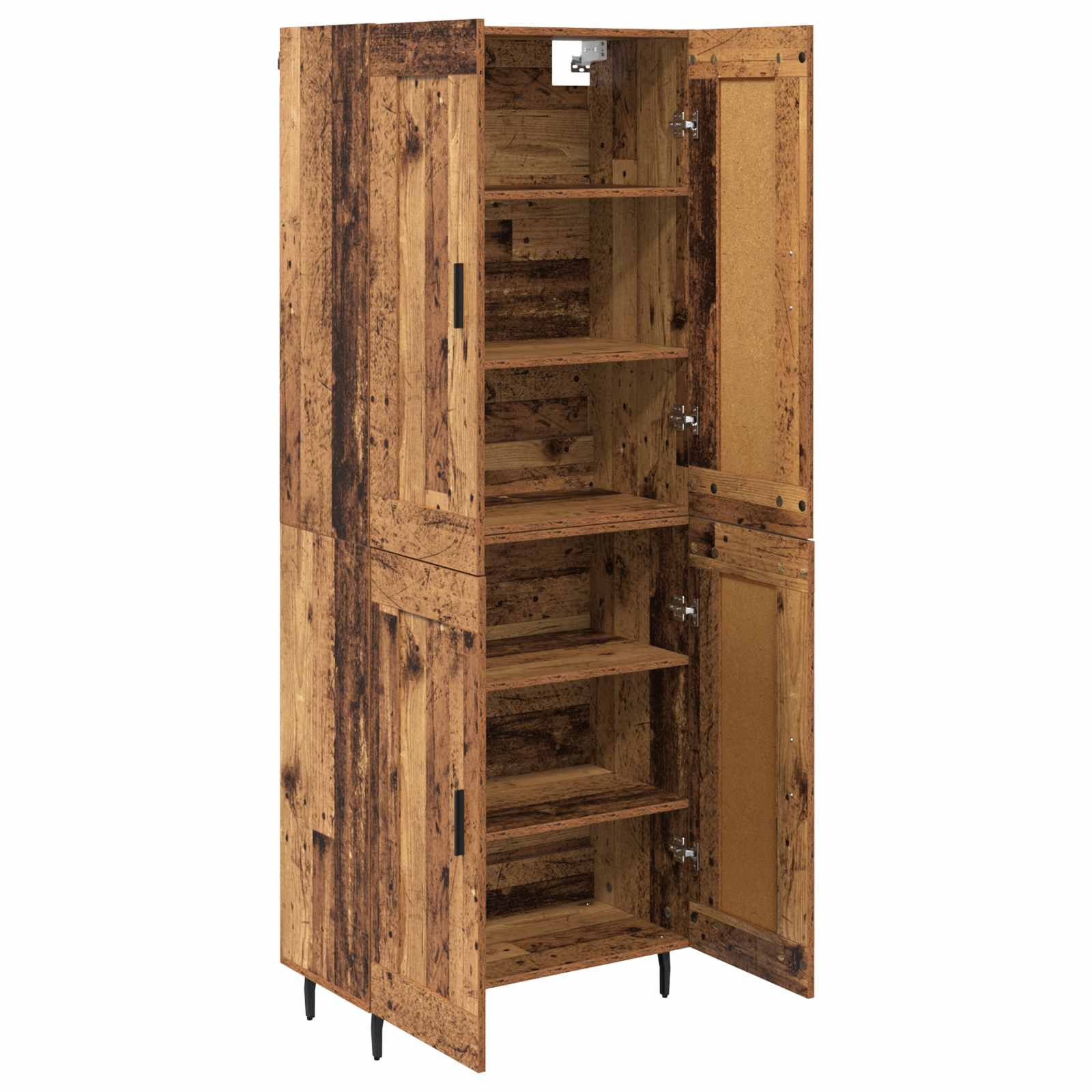 Hoge kast 2 pcs Oud Hout Bewerkt hout is nu te koop bij PeponiXL, paradijselijk wonen!