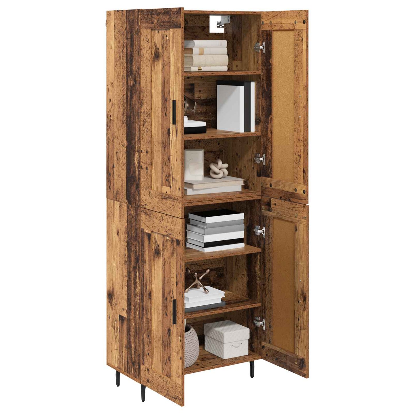 Hoge kast 2 pcs Oud Hout Bewerkt hout is nu te koop bij PeponiXL, paradijselijk wonen!
