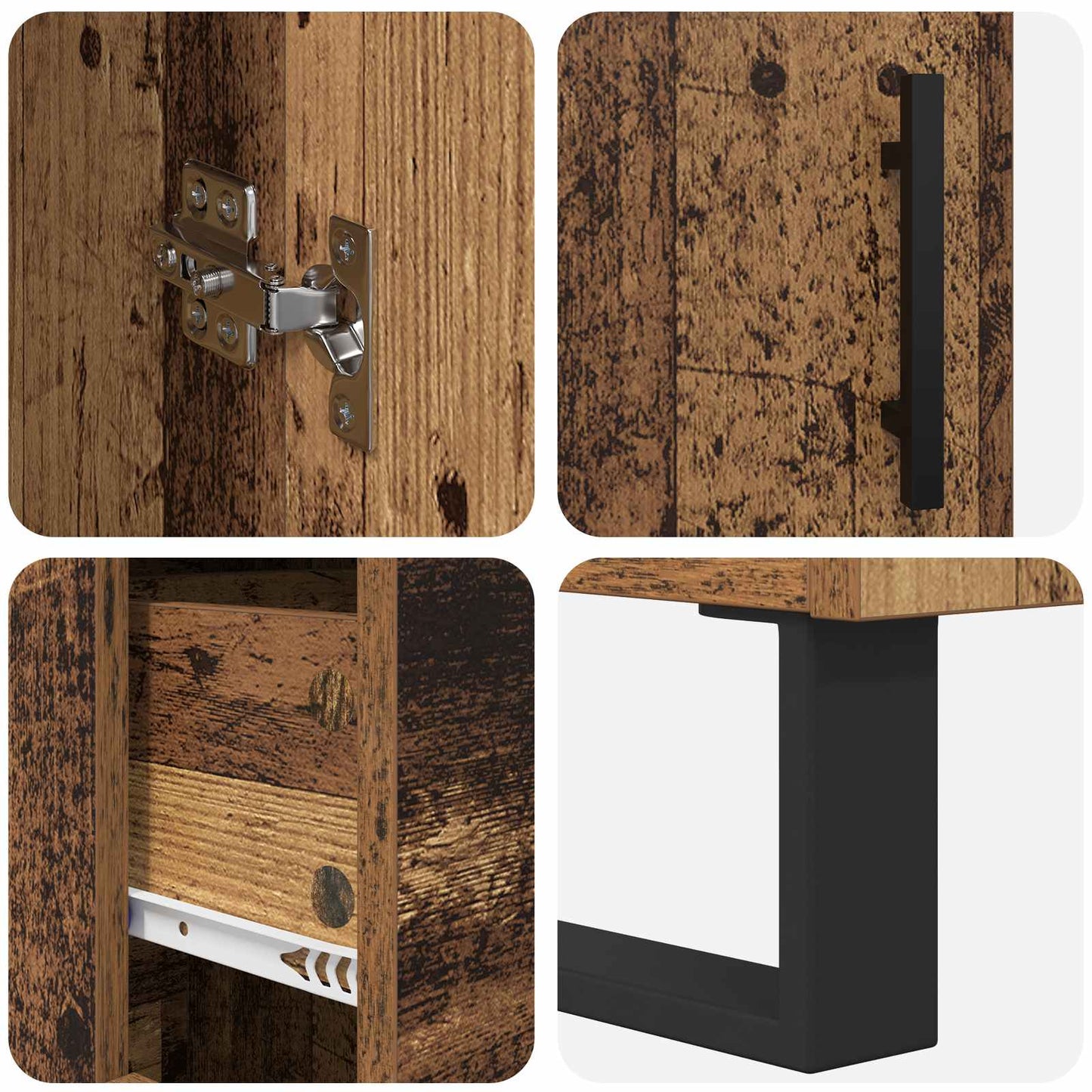 Hoge kast Oudhout 69,5 x 34 x 180 cm Bewerkt hout is nu te koop bij PeponiXL, paradijselijk wonen!
