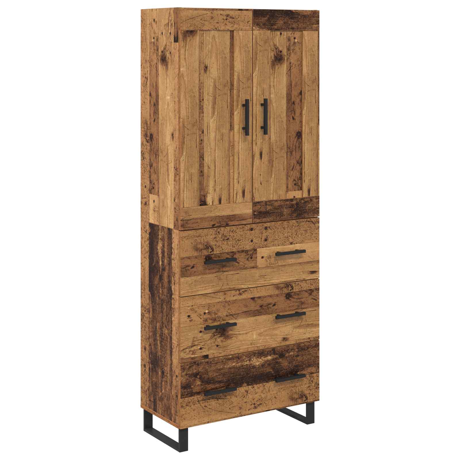 Hoge kast Oudhout 69,5 x 34 x 180 cm Bewerkt hout is nu te koop bij PeponiXL, paradijselijk wonen!