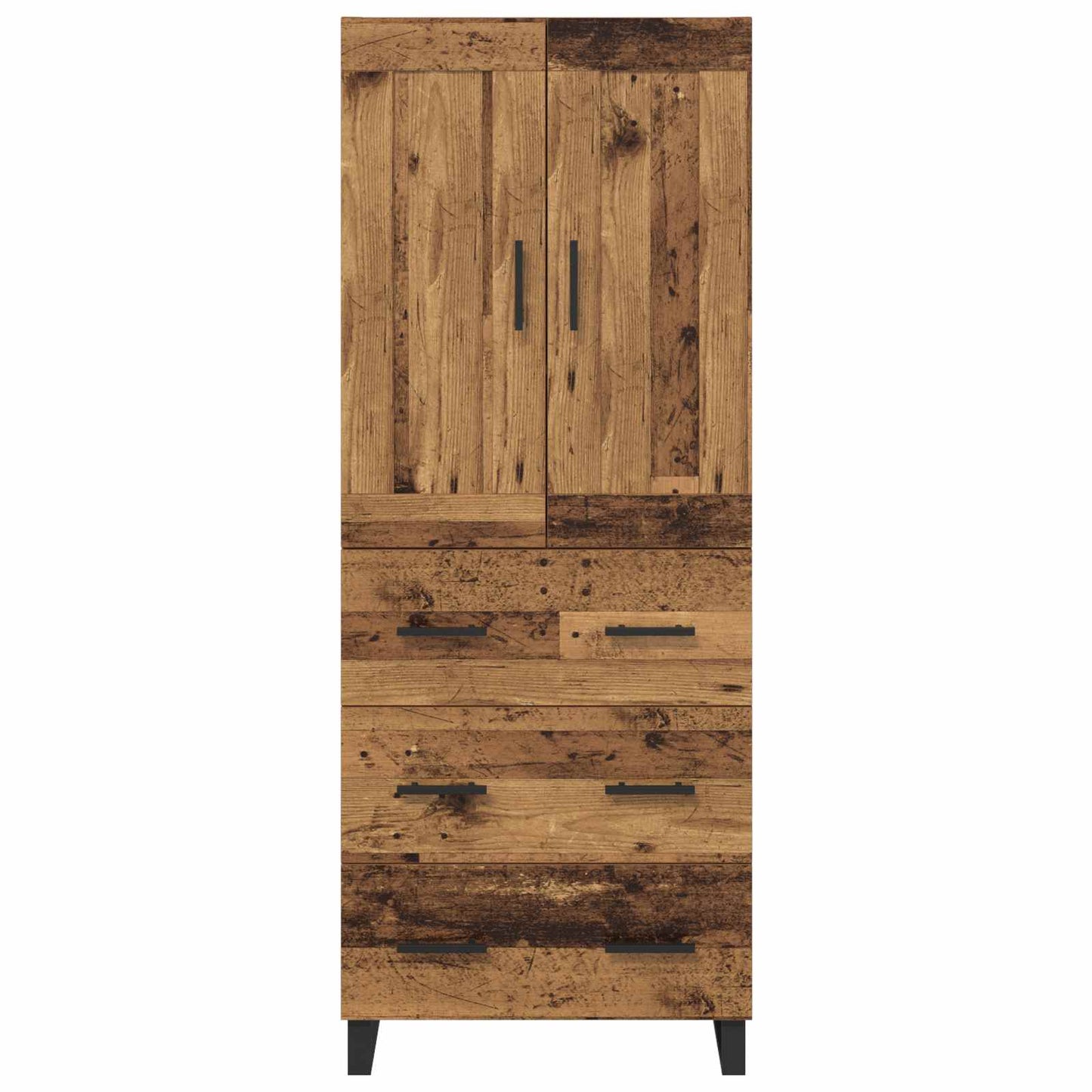 Hoge kast Oudhout 69,5 x 34 x 180 cm Bewerkt hout is nu te koop bij PeponiXL, paradijselijk wonen!
