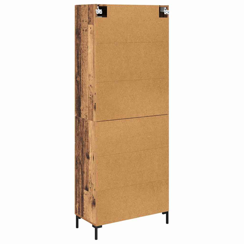 Hoge kast met lade 2 pcs Oudhout Bewerkt hout is nu te koop bij PeponiXL, paradijselijk wonen!