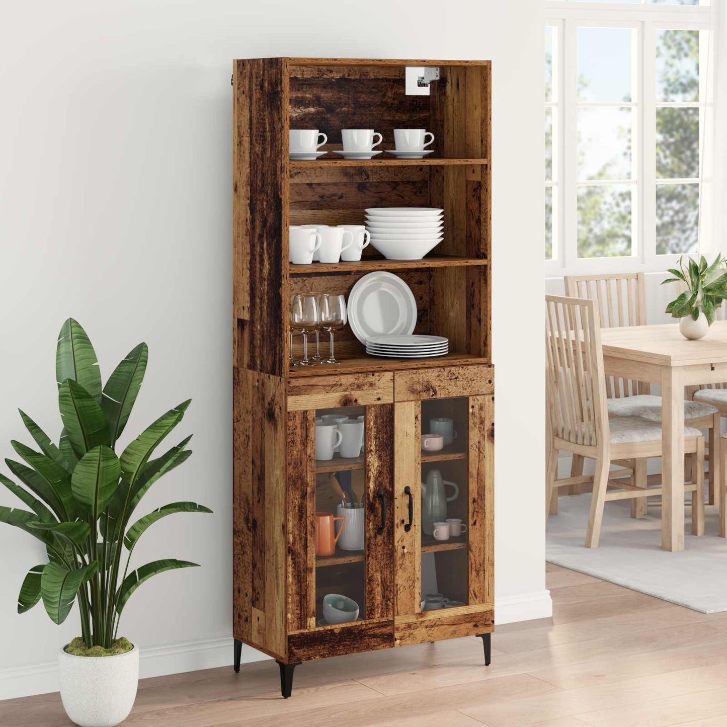 Hoge kast Oud Hout 69,5 x 34 x 180 cm Bewerkt hout is nu te koop bij PeponiXL, paradijselijk wonen!