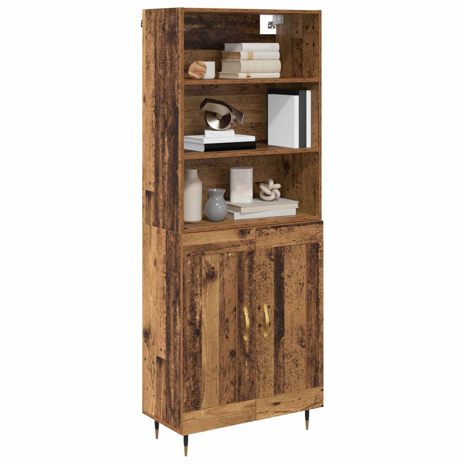 Hoge kast Oud Hout 69,5 x 34 x 180 cm Bewerkt hout is nu te koop bij PeponiXL, paradijselijk wonen!