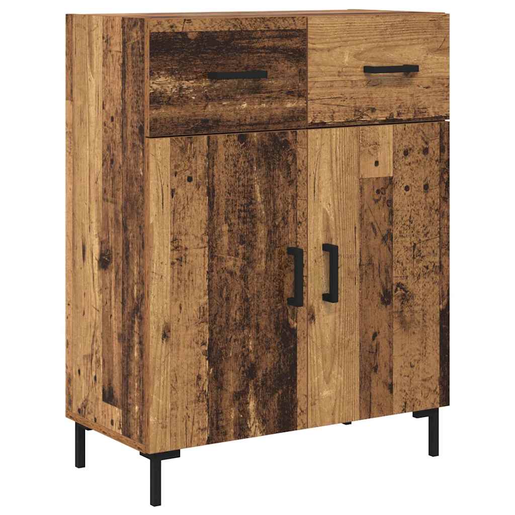 Hoge kast met lade Oudhout 69,5 x 34 x 180 cm Bewerkt hout is nu te koop bij PeponiXL, paradijselijk wonen!