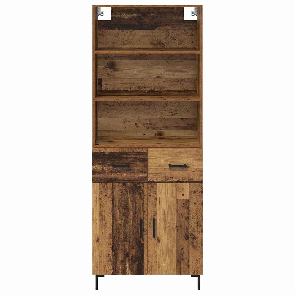 Hoge kast met lade Oudhout 69,5 x 34 x 180 cm Bewerkt hout is nu te koop bij PeponiXL, paradijselijk wonen!
