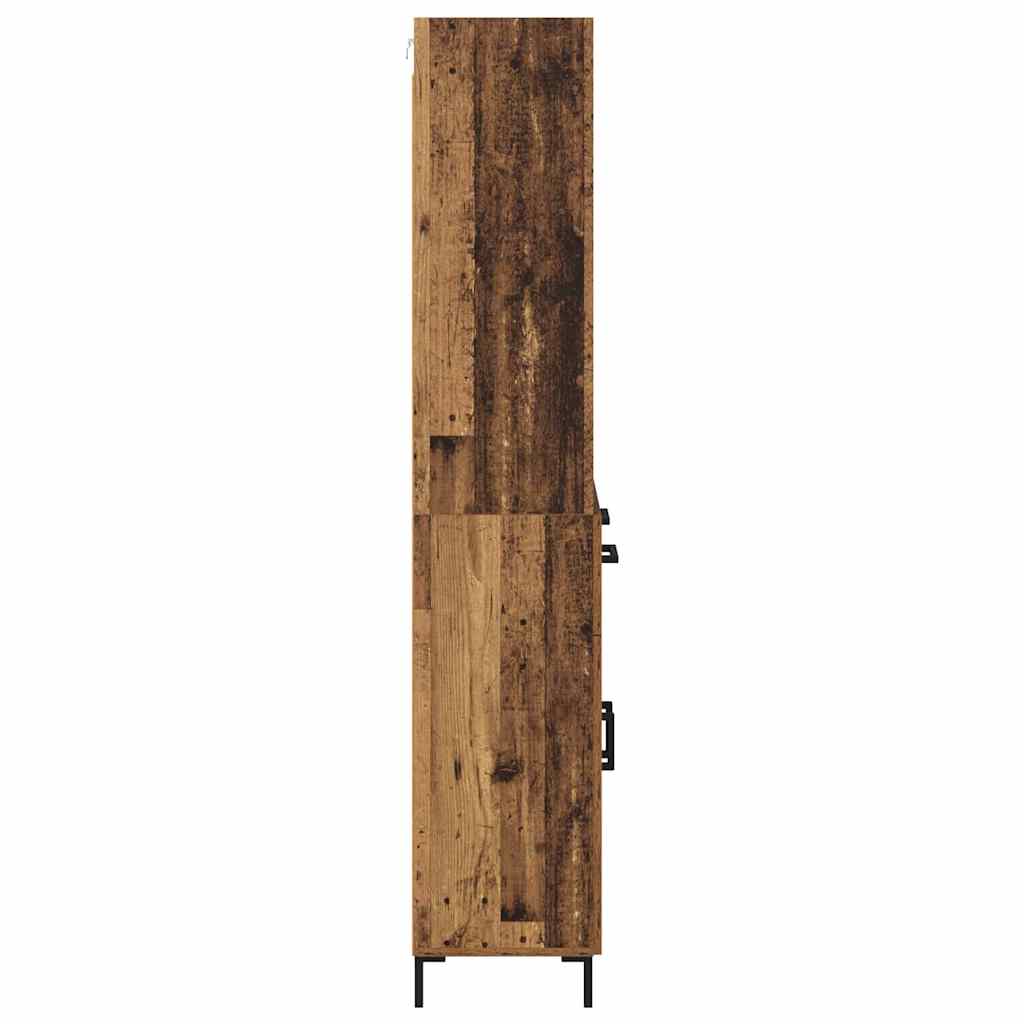 Hoge kast met lade Oudhout 69,5 x 34 x 180 cm Bewerkt hout is nu te koop bij PeponiXL, paradijselijk wonen!