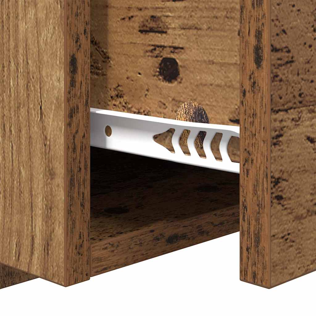 Hoofdbord Met Kast met lade 3 pcs Oud Hout Bewerkt hout is nu te koop bij PeponiXL, paradijselijk wonen!