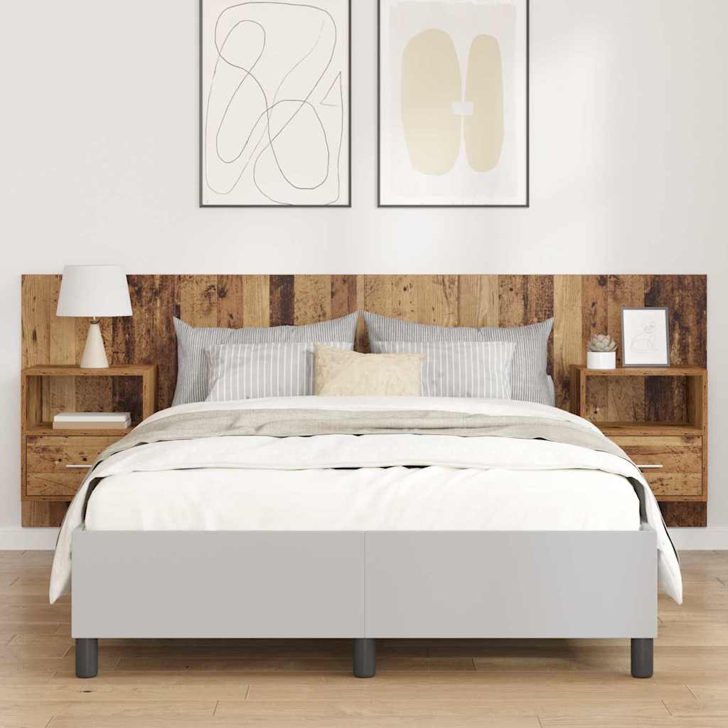 Hoofdbord Met Kast met lade 3 pcs Oud Hout Bewerkt hout is nu te koop bij PeponiXL, paradijselijk wonen!