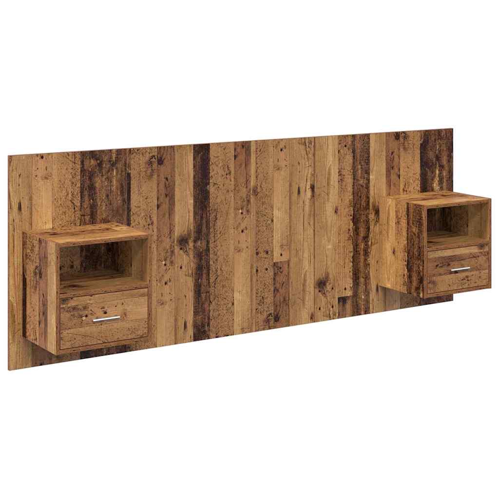 Hoofdbord Met Kast met lade 3 pcs Oud Hout Bewerkt hout is nu te koop bij PeponiXL, paradijselijk wonen!