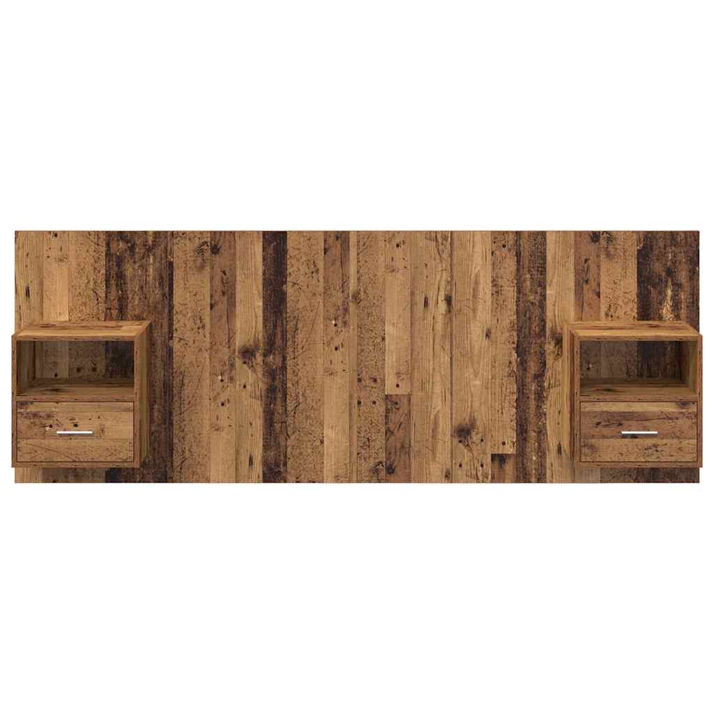 Hoofdbord Met Kast met lade 3 pcs Oud Hout Bewerkt hout is nu te koop bij PeponiXL, paradijselijk wonen!