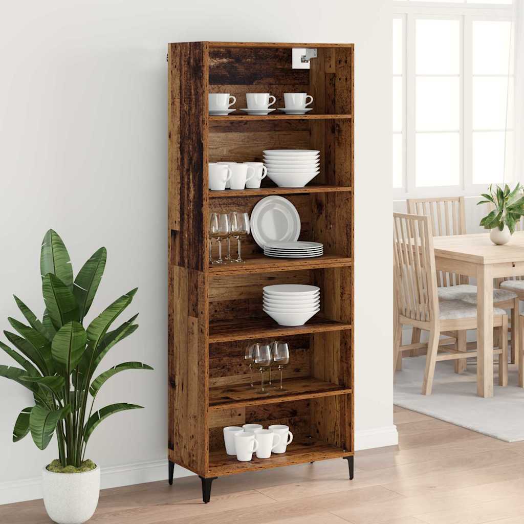 Hoge kast Oud Hout 69,5 x 34 x 180 cm Bewerkt hout is nu te koop bij PeponiXL, paradijselijk wonen!