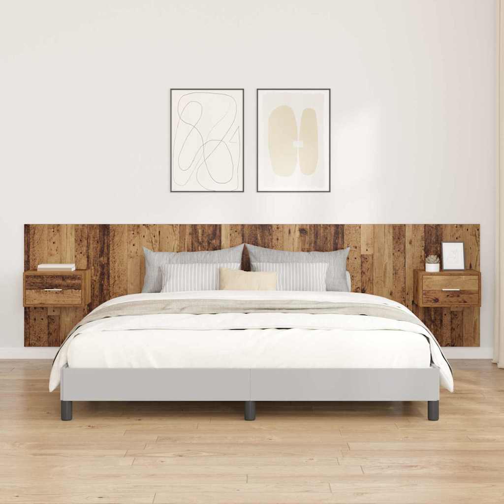 Hoofdbord Met Kast met lade 3 pcs Oud Hout Bewerkt hout is nu te koop bij PeponiXL, paradijselijk wonen!