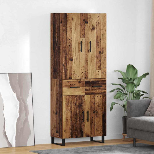 Hoge kast met lade 2 pcs Oud Hout 69,5 x 34 x 180 cm is nu te koop bij PeponiXL, paradijselijk wonen!