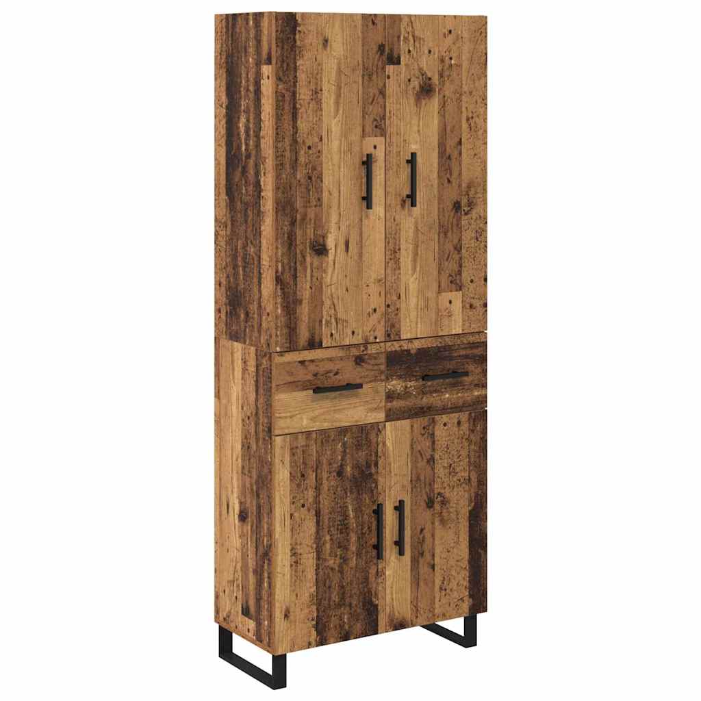 Hoge kast met lade 2 pcs Oud Hout 69,5 x 34 x 180 cm is nu te koop bij PeponiXL, paradijselijk wonen!