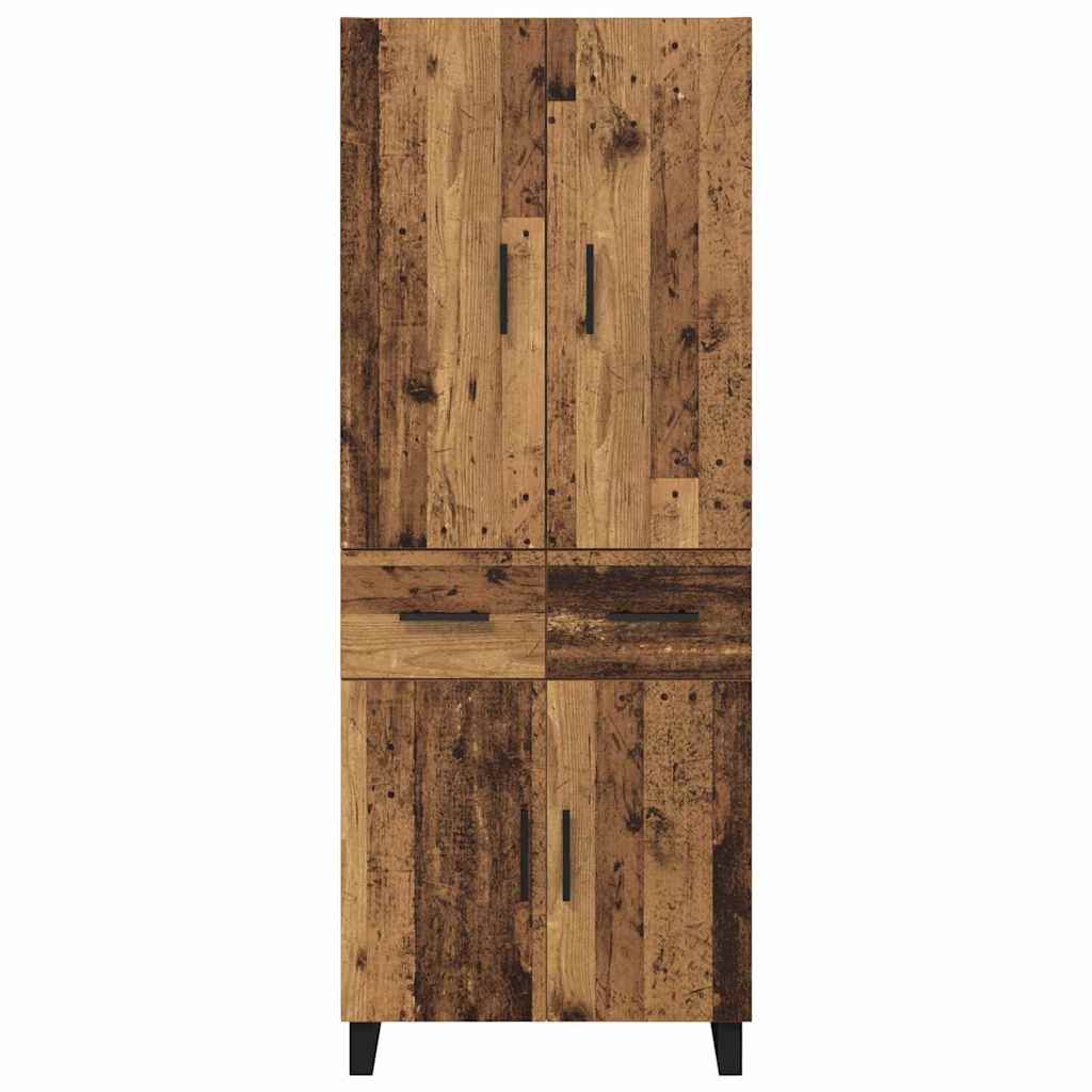 Hoge kast met lade 2 pcs Oud Hout 69,5 x 34 x 180 cm is nu te koop bij PeponiXL, paradijselijk wonen!