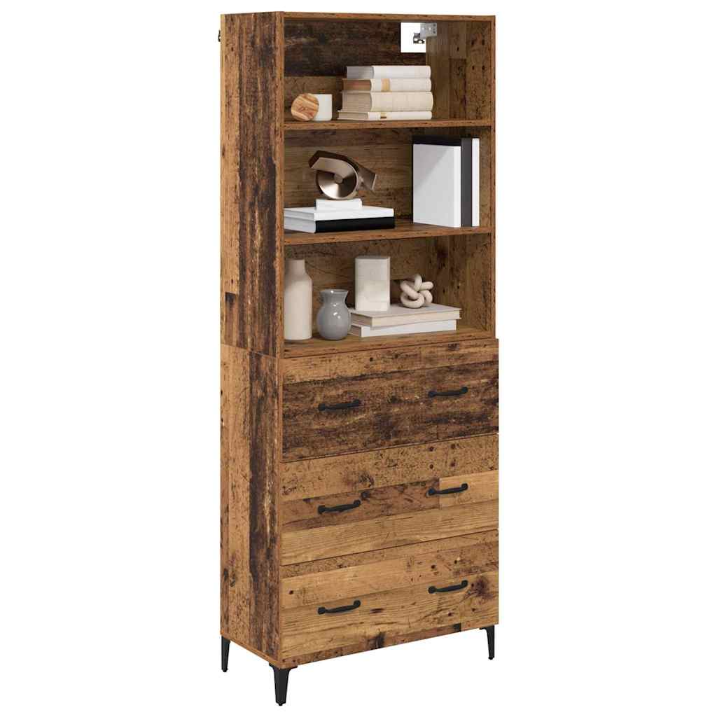 Hoge kast met lade Oud Hout 69,5 x 34 x 180 cm Bewerkt hout is nu te koop bij PeponiXL, paradijselijk wonen!