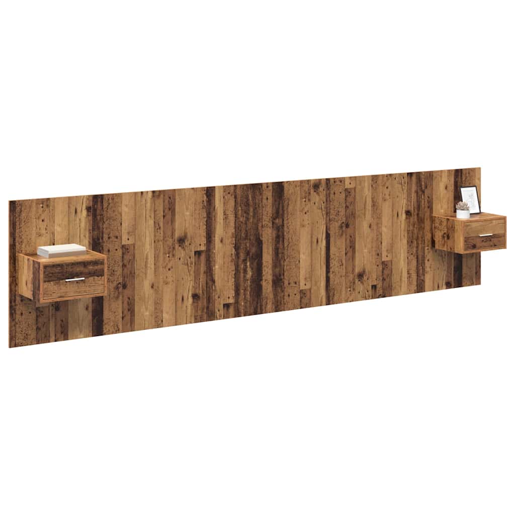 Hoofdbord Met Kast met lade 3 pcs Oud Hout Bewerkt hout is nu te koop bij PeponiXL, paradijselijk wonen!