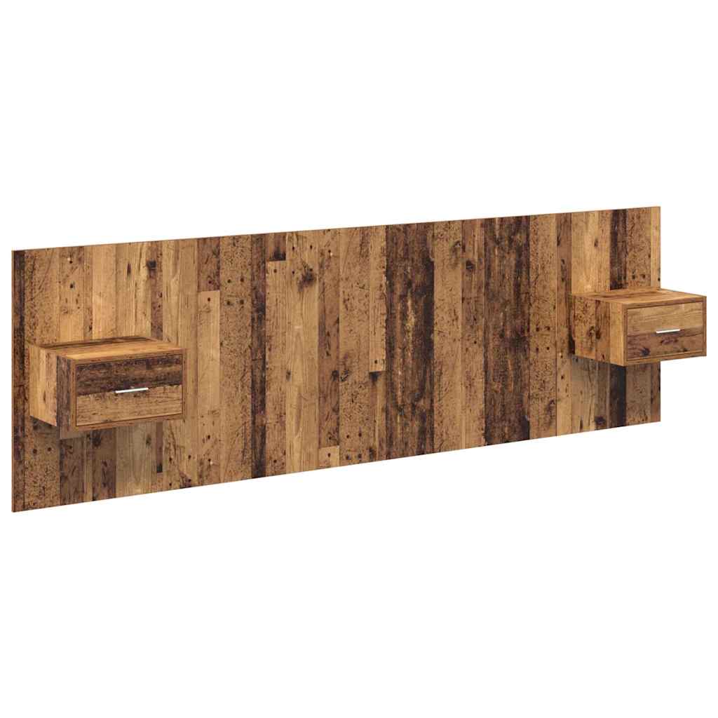 Hoofdbord Met Kast met lade 3 pcs Oud Hout Bewerkt hout is nu te koop bij PeponiXL, paradijselijk wonen!