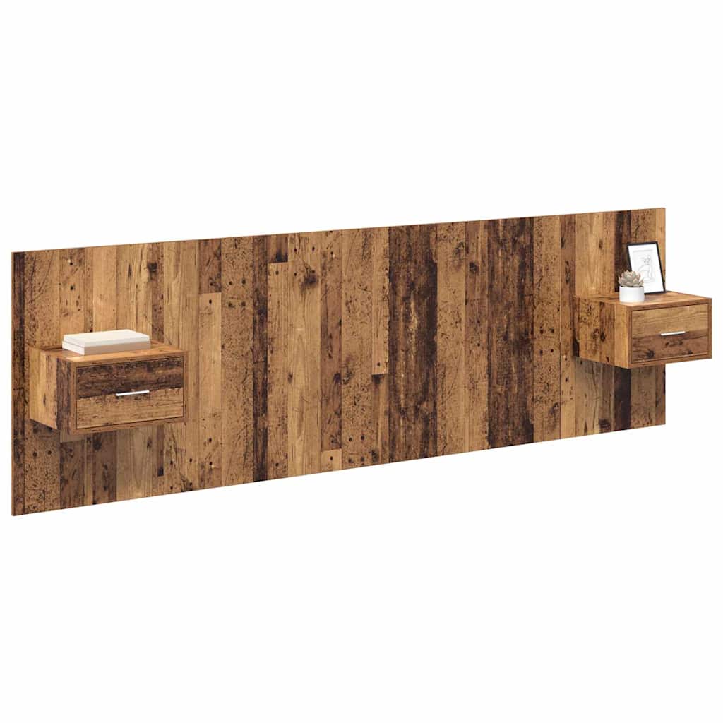 Hoofdbord Met Kast met lade 3 pcs Oud Hout Bewerkt hout is nu te koop bij PeponiXL, paradijselijk wonen!
