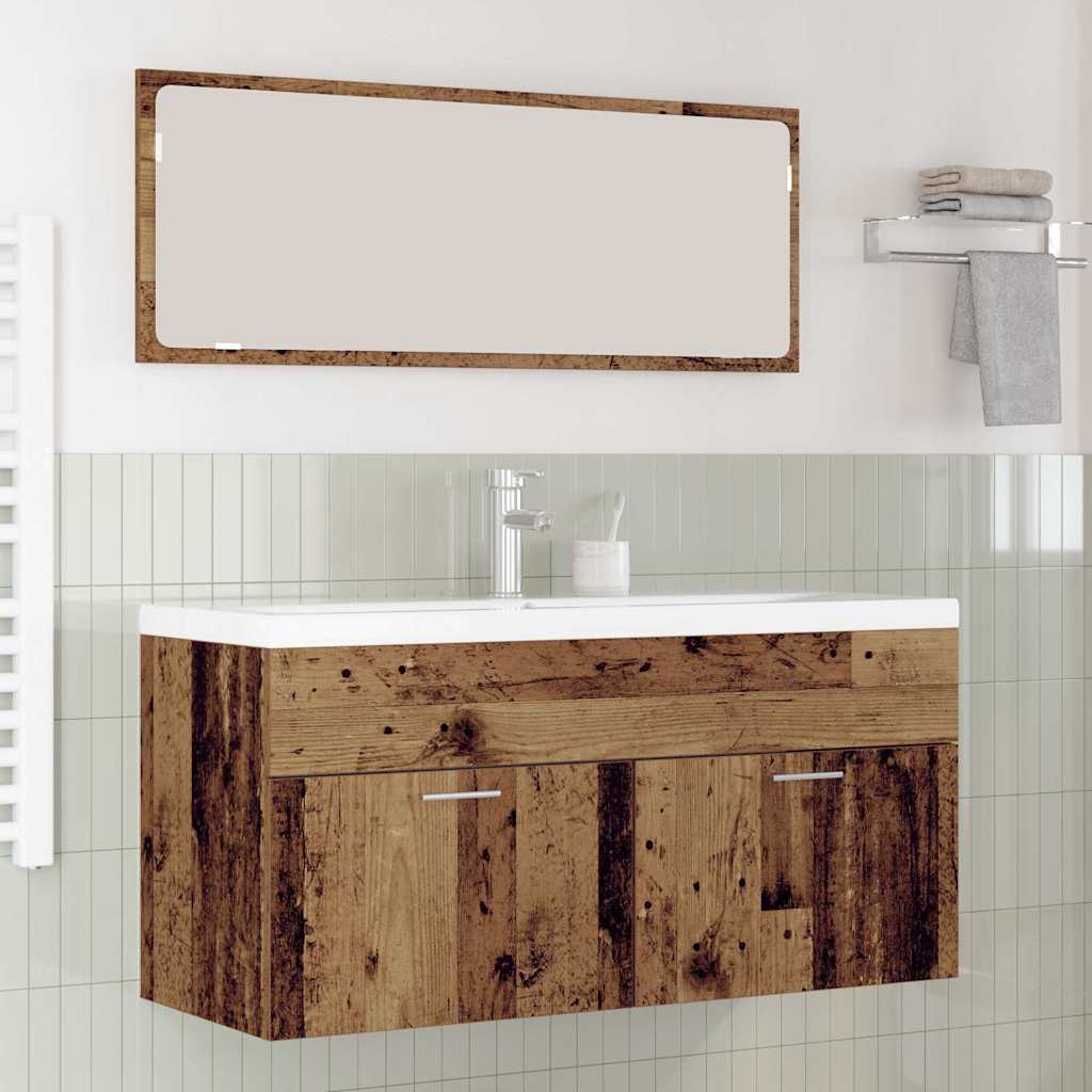 Badkamerkast met opslag Oudhout 100 x 38,5 x 46 cm Bewerkt hout is nu te koop bij PeponiXL, paradijselijk wonen!