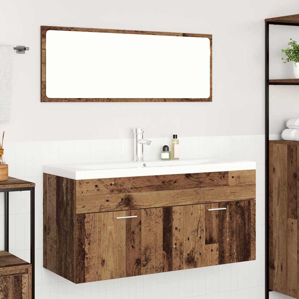 Badkamerkast met opslag Oudhout 100 x 38,5 x 46 cm Bewerkt hout is nu te koop bij PeponiXL, paradijselijk wonen!
