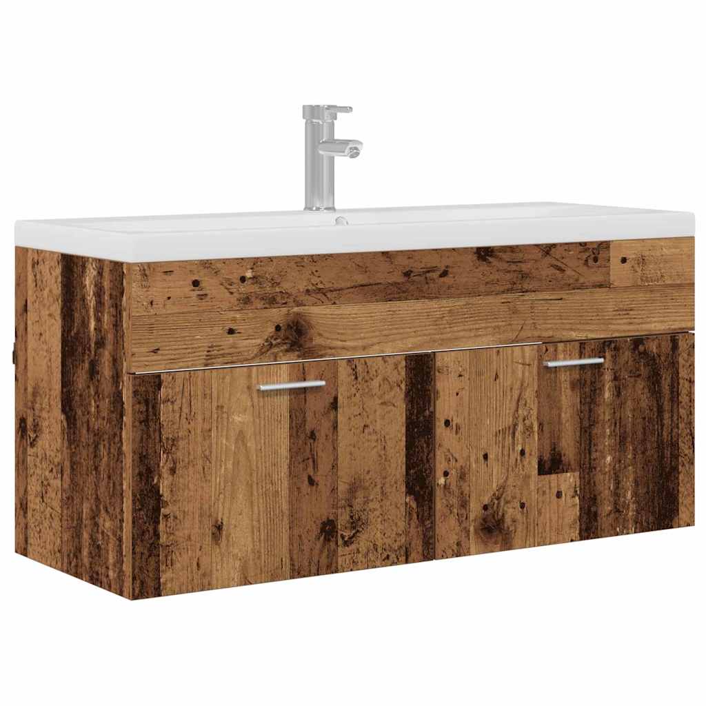 Badkamerkast met opslag Oudhout 100 x 38,5 x 46 cm Bewerkt hout is nu te koop bij PeponiXL, paradijselijk wonen!