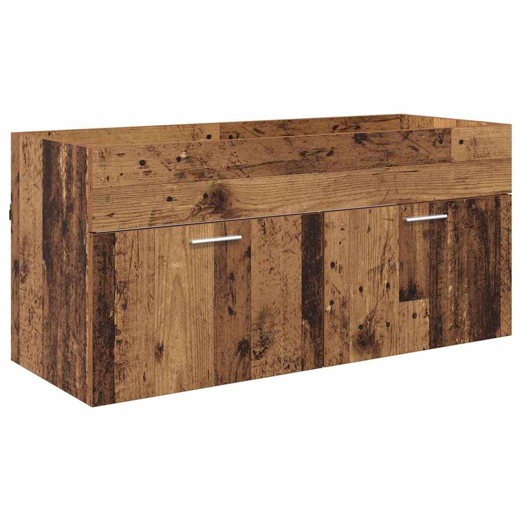 Badkamerkast met opslag Oudhout 100 x 38,5 x 46 cm Bewerkt hout is nu te koop bij PeponiXL, paradijselijk wonen!