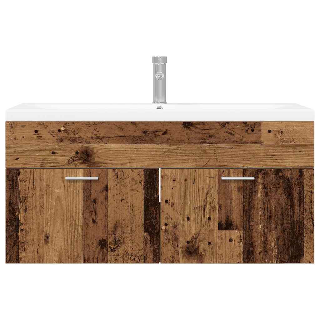 Badkamerkast met opslag Oudhout 100 x 38,5 x 46 cm Bewerkt hout is nu te koop bij PeponiXL, paradijselijk wonen!