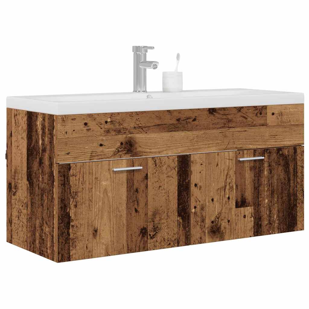Badkamerkast met opslag Oudhout 100 x 38,5 x 46 cm Bewerkt hout is nu te koop bij PeponiXL, paradijselijk wonen!