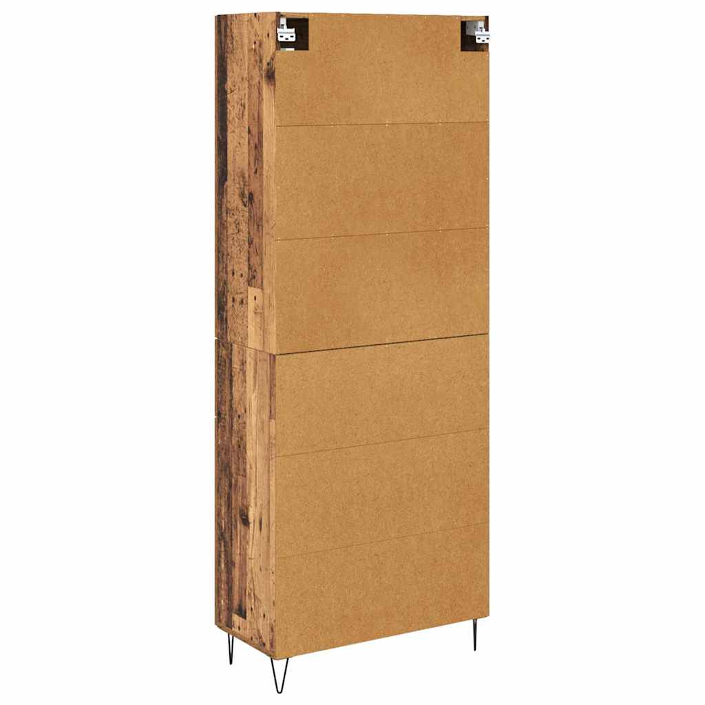 Hoge kast met lade 2 pcs Oudhout Geëngineerd hout en glas is nu te koop bij PeponiXL, paradijselijk wonen!