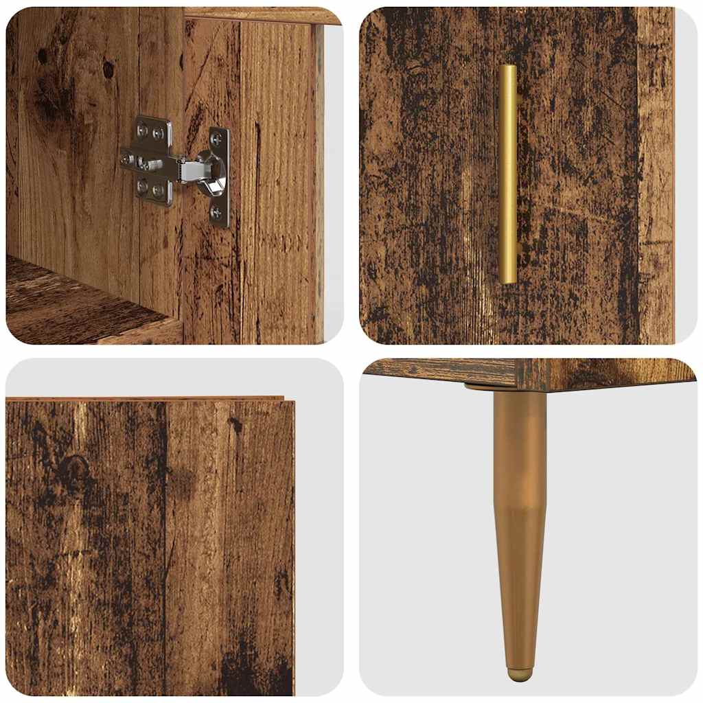 Hoge kast 2 pcs Oud Hout Glas is nu te koop bij PeponiXL, paradijselijk wonen!